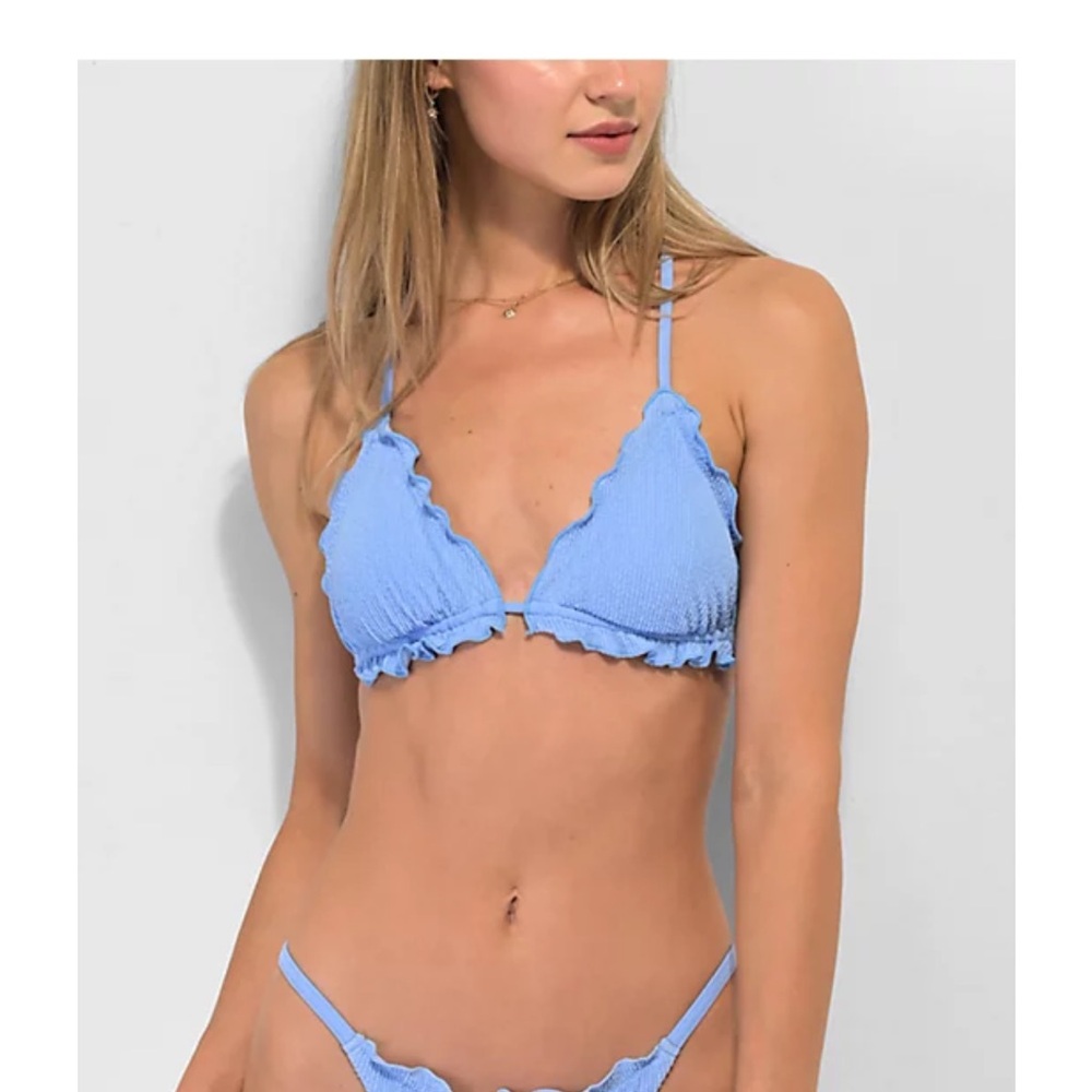 Light Blue Ruffled Bikini Set - Picture 3 of 6